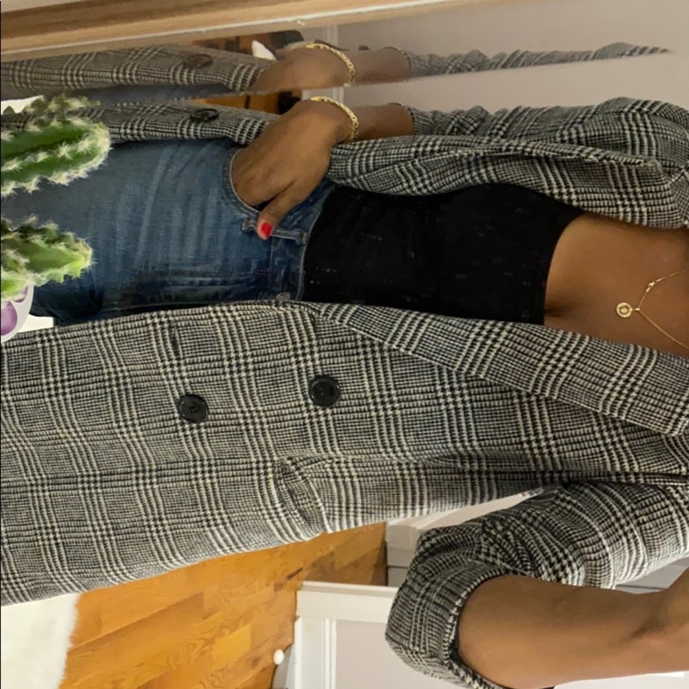 Plaid pea coat